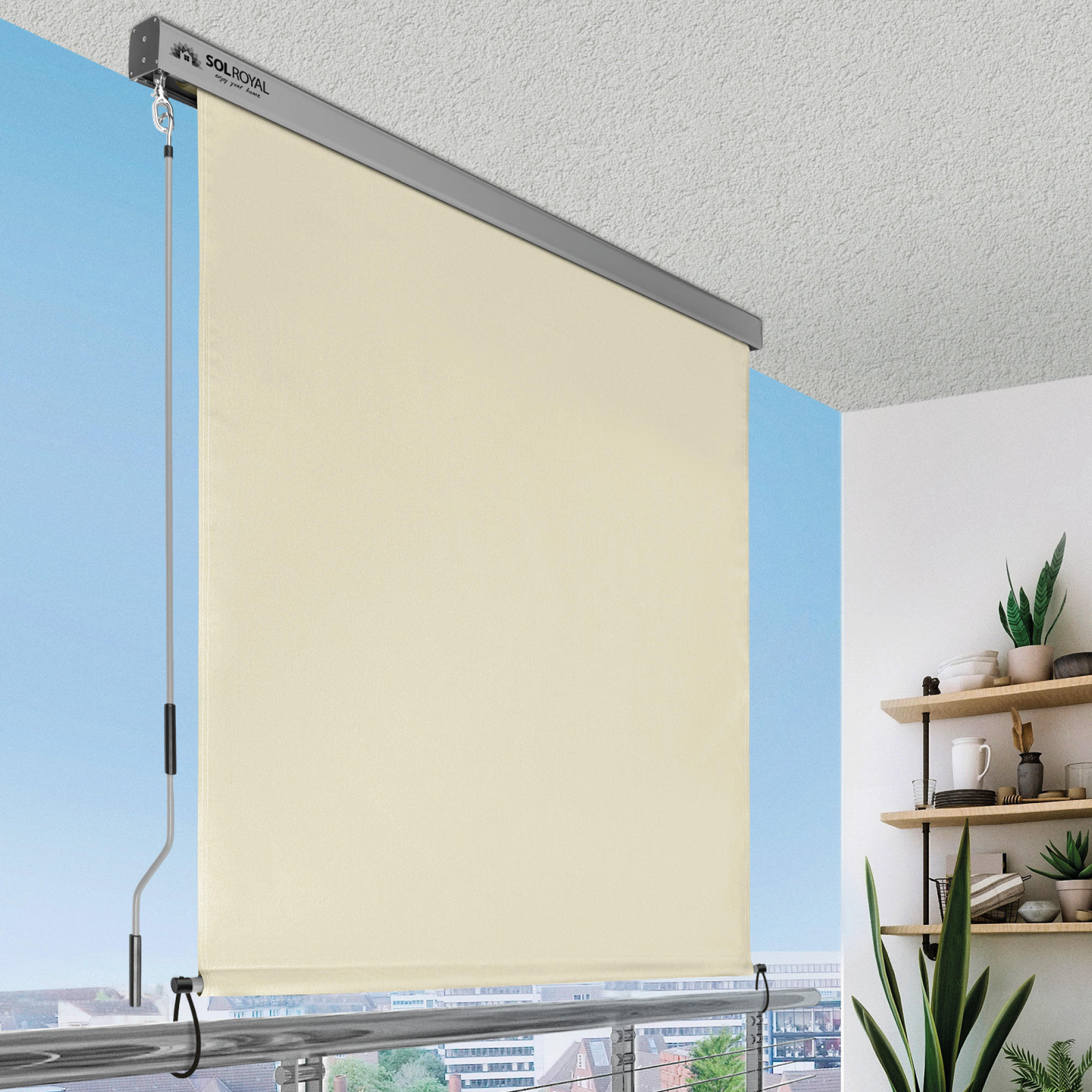 SENKRECHTMARKISE SolVision MS5 1,6/2,5 m Beige - Beige, Kunststoff (160/250/1cm) - Sol Royal