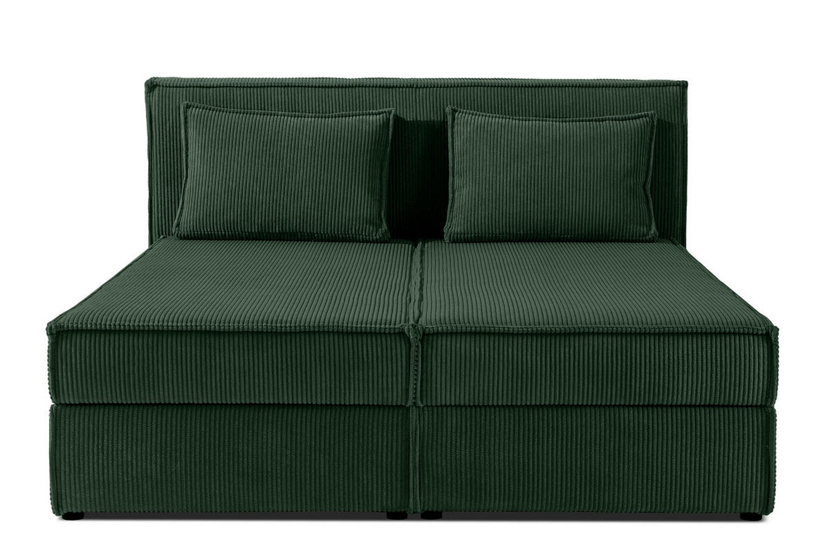 BOXSPRINGBETT ROTI mit Stauraum, dunkelgrün - Dunkelgrün/Schwarz, Holz/Holzwerkstoff (160/200cm) - KONSIMO®