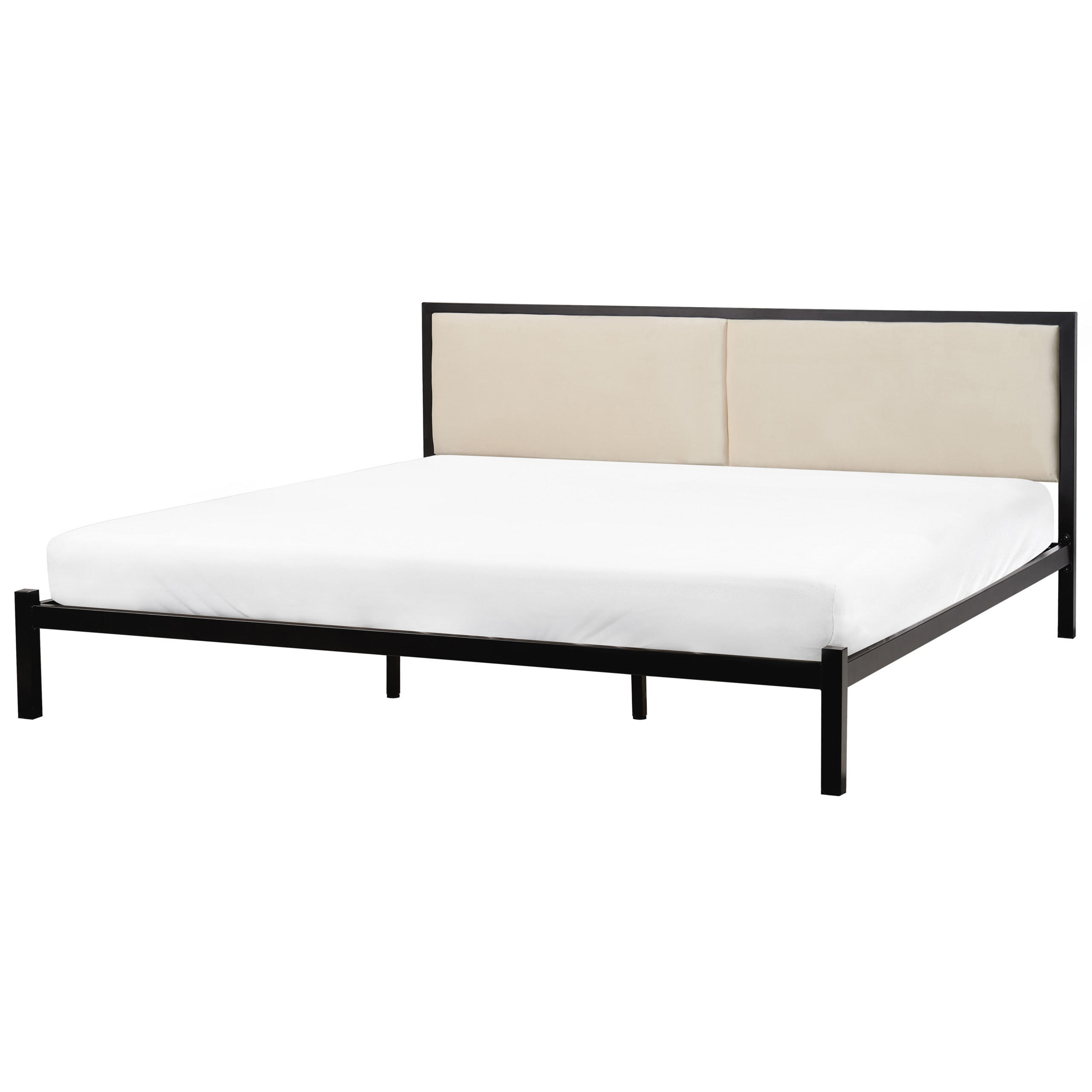 BETT mit Lattenrost 180x200 cm Schwarz Clamart - Schwarz, Metall (180/200cm) - Beliani