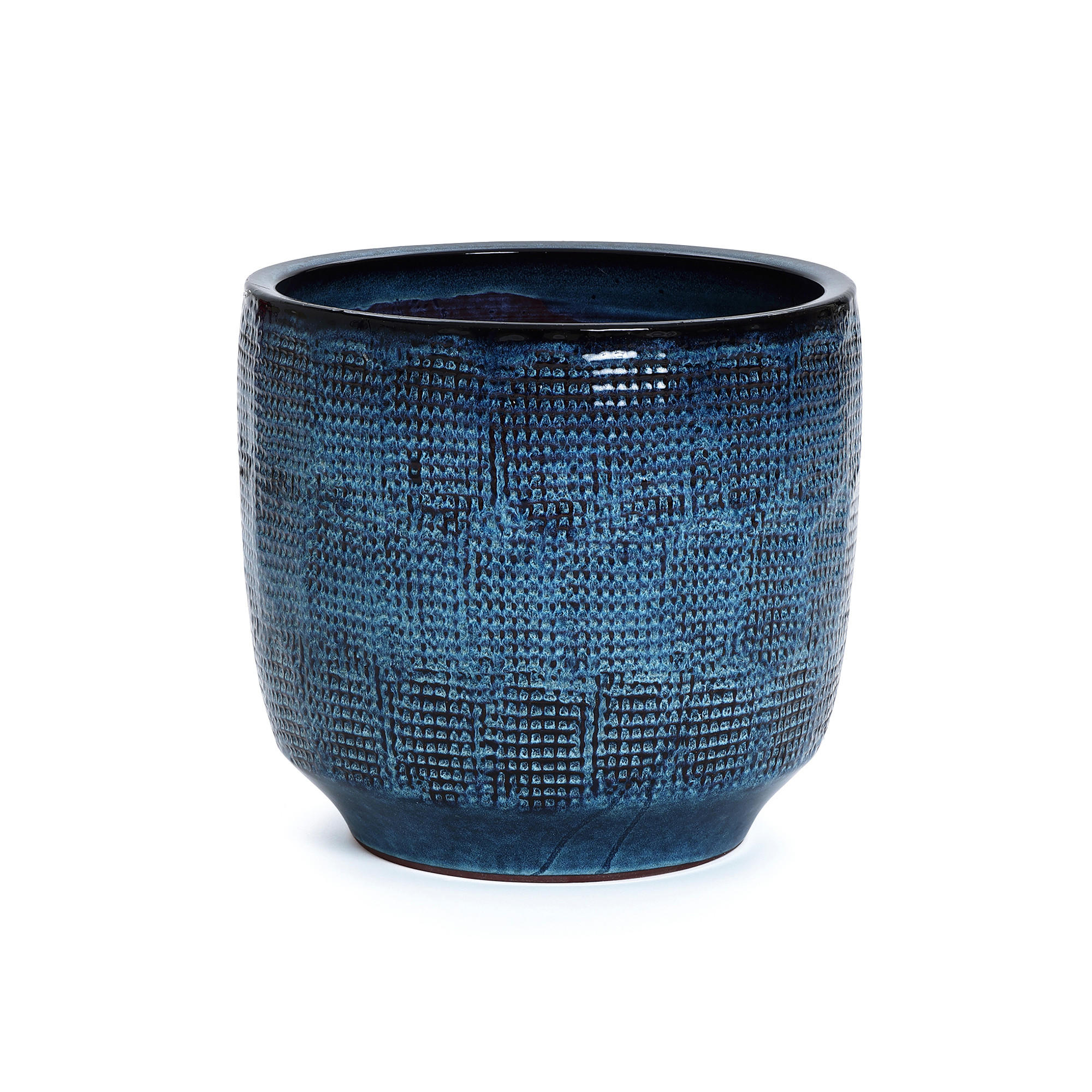 ÜBERTOPF Keramik Blau 40x36cm - Blau, Keramik (34cm) - Hometopia