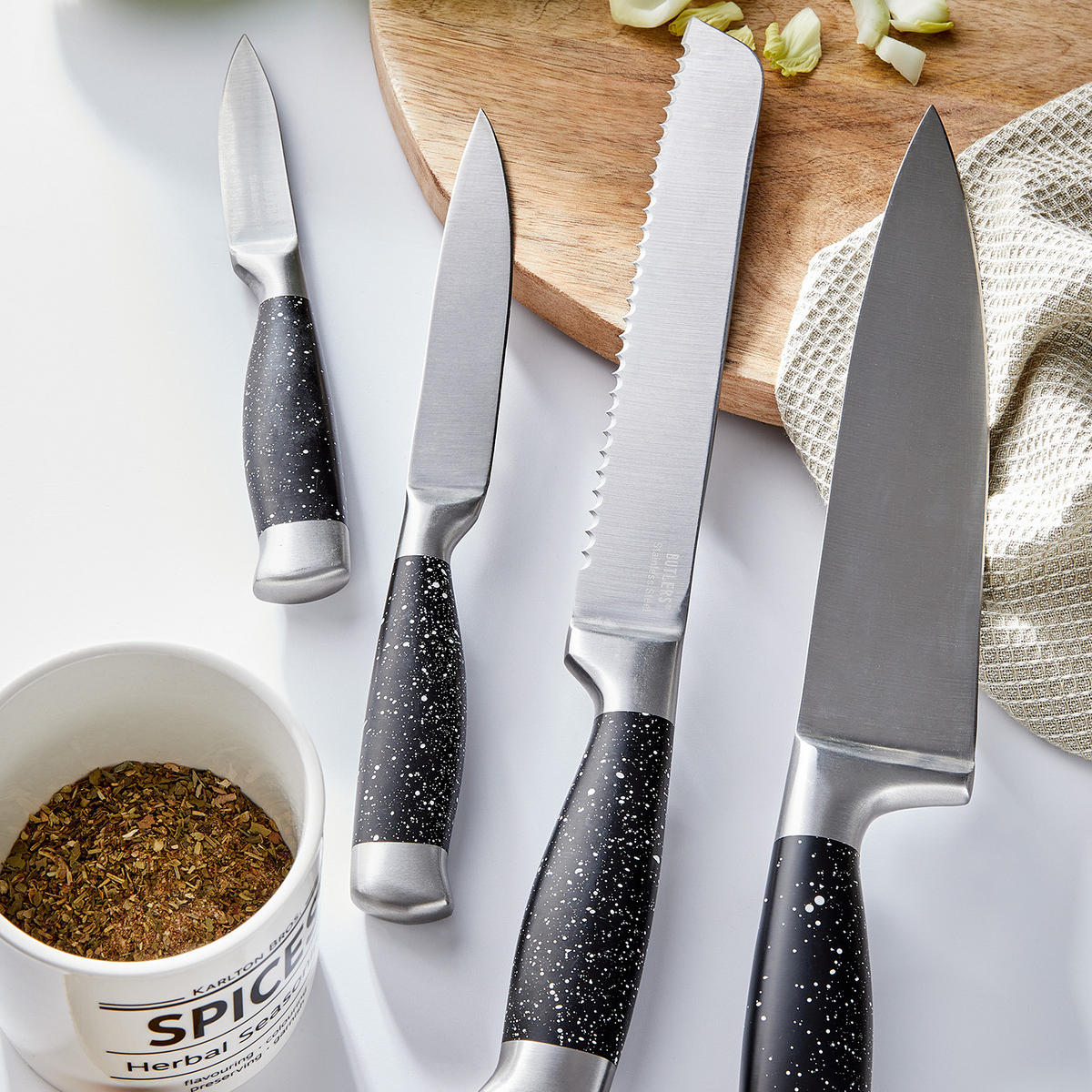 MESSER-SET (4-teilig) Bolero - Silberfarben, Kunststoff (39cm) - Butlers