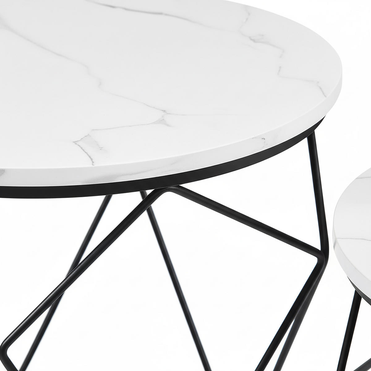 2-TLG.COUCHTISCH-SET - Multicolor, Holzwerkstoff/Metall (40/40/50cm) - Relaxdays