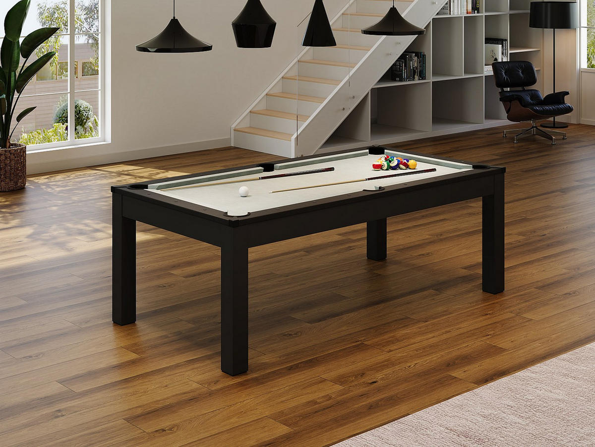 BILLARDTISCH - 8 Personen - holz - schwarz, grau Balthazar - Schwarz, Holz (213.4/111.8cm) - Vente-Unique