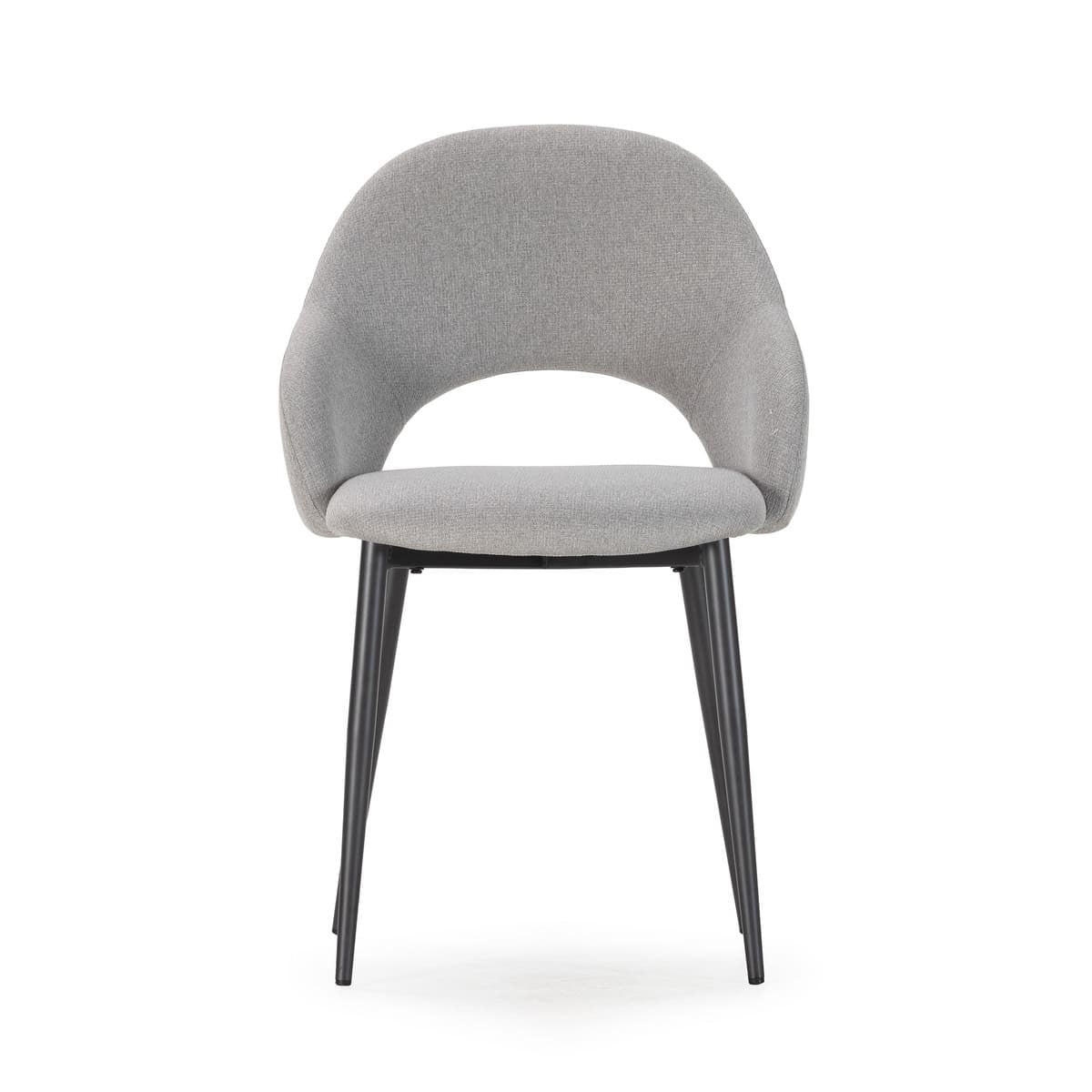 STÜHLE 2er-Set mit Stoffbezug und Metallfüßen 57/84/54 cm - Grau, Textil (57/84/54cm) - Calicosy