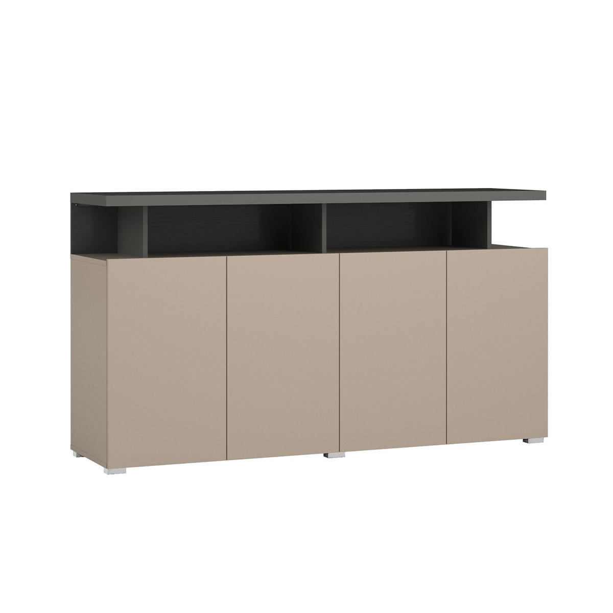 SIDEBOARD Opio Taupe und Anthrazit - Beige, Holzwerkstoff (152.5/84/40cm) - Petits-meubles
