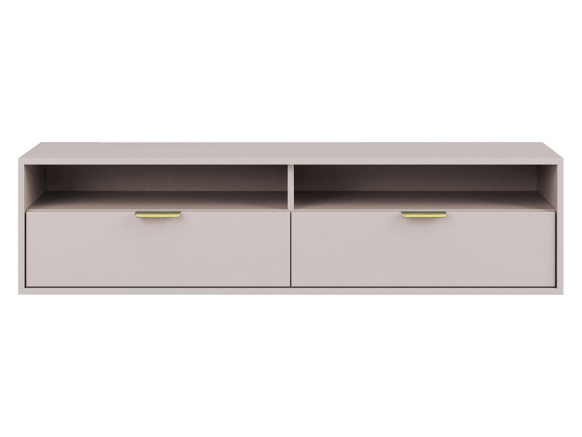 TV-LOWBOARD Queen 140 - Kaschmir/Goldfarben, Holzwerkstoff/Metall (140/35/33cm) - MIRJAN24