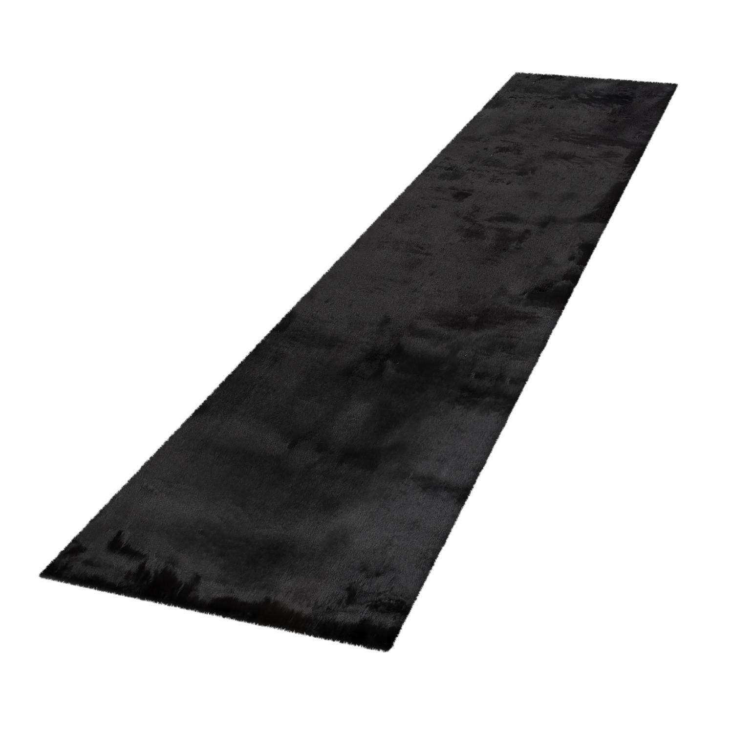 HOCHFLORTEPPICHE Schwarz 80 x 300 cm - Schwarz, Kunststoff (80/300cm) - TT Home