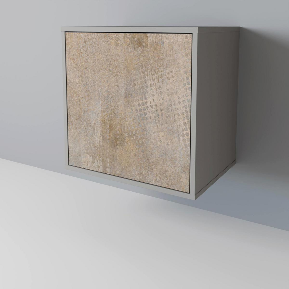 SIDEBOARD SCREEN ERROR, Grau, 57,5x42x72,5 cm, Schwarze Metallfüße - Multicolor/Schwarz, Holzwerkstoff/Metall (57.5/72.5/42cm) - SpaceRebels