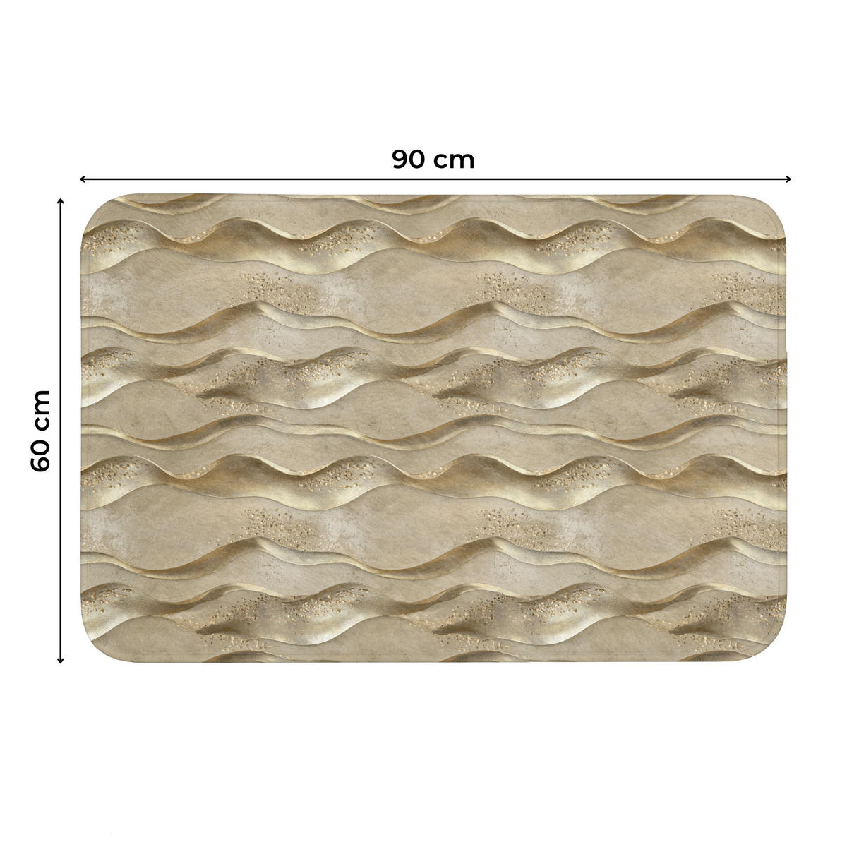 WC PŘEDLOŽKA Vlny - vzor - zlaté 90x60 cm - barva mosazi, textil/plast (90/1cm) - OnlyWow