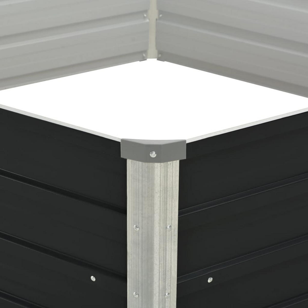 HOCHBEET für Garten 6-eckig NOA Anthrazit 129x129x45 cm Metall - Anthrazit, Metall (129/45/129cm) - DELUKE