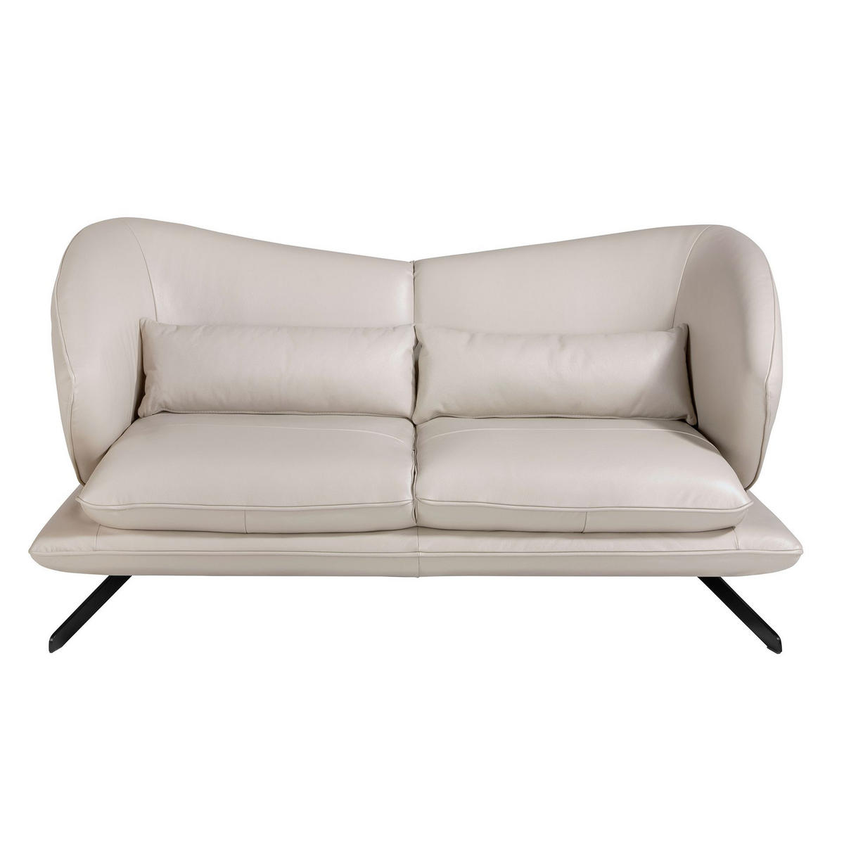 SOFA 2-sitzer ledersofa taupe grau leder 175/90/85 cm - Dunkelgrau/Schwarz, Leder (175/85/90cm) - ANGEL CERDA