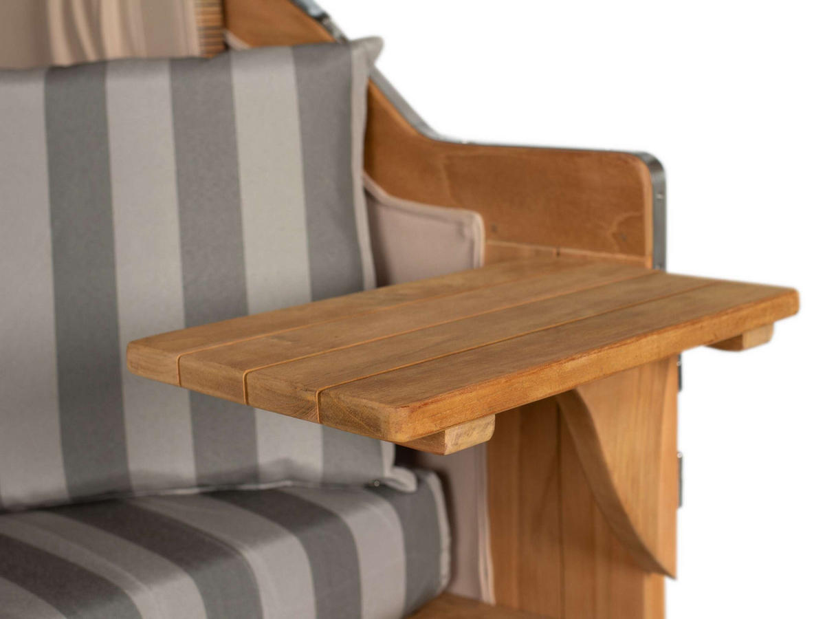 STRANDKORB XXL Düne Grande Teak Banana - Braun/Grau, Metall (142/170/95cm) - Mr. Deko