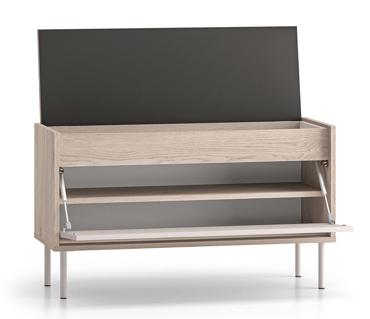 SITZBANK Voco Cashmere / Eiche Cremona Terrakotta 90 / 34 / 55cm - Kaschmir/Hellbraun, Holz/Holzwerkstoff (90/55/34cm) - Feldmann-Wohnen