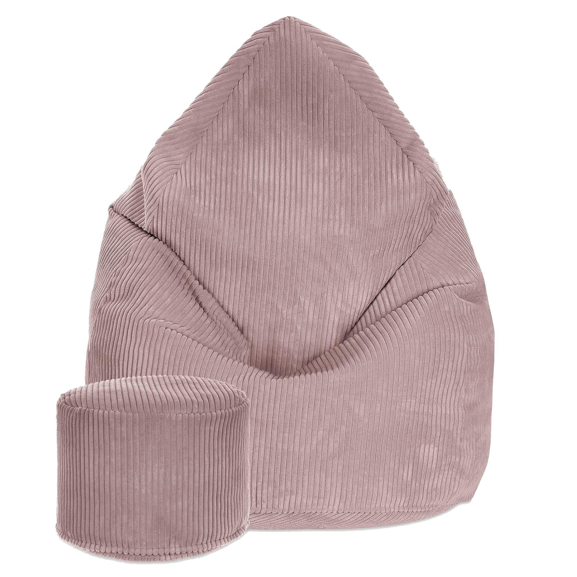 SITZSACK MIT FUßSTÜTZE Kordsamt 2-tlg Silver Pink M - Pink, Textil (80/120/80cm) - Dreamroots