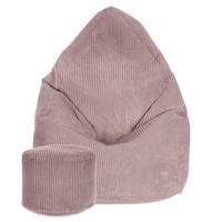 SITZSACK MIT FUßSTÜTZE Kordsamt 2-tlg Silver Pink M - Pink, Textil (80/120/80cm) - Dreamroots