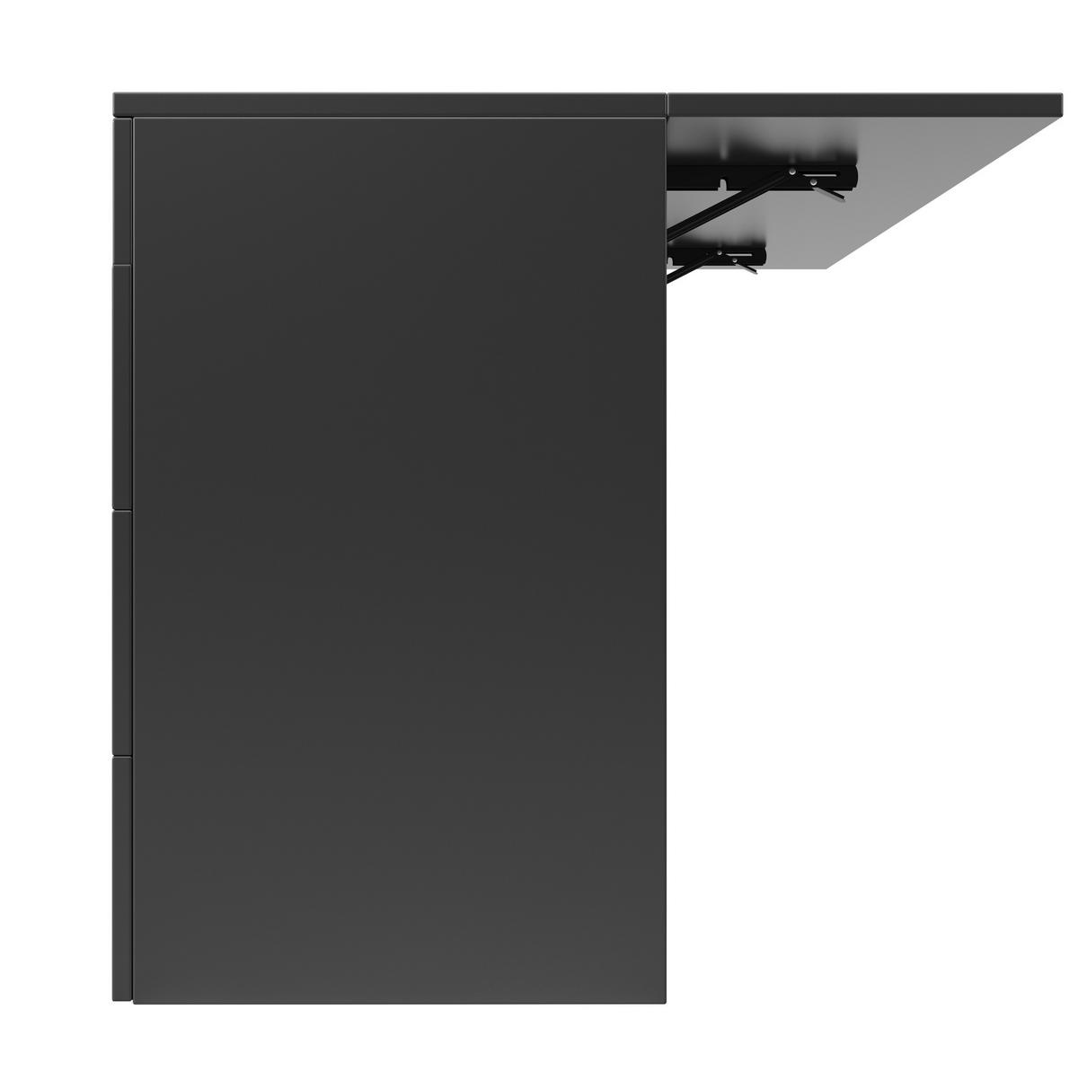 KÜCHENINSEL aus MDF mit 6 Schubladen & Hocker, 140/40(70)/89 cm, Schwarz - Schwarz, Holzwerkstoff (40/89/140cm) - Redom