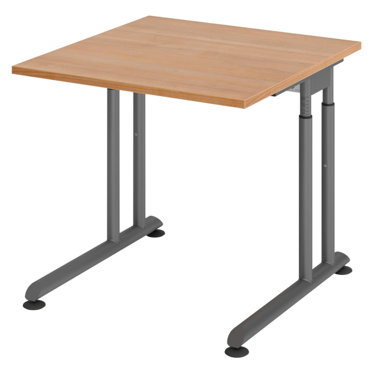 SCHREIBTISCH Serie-Z 80/80/74 cm in Nussbaumfarben/Graphitfarben - Nussbaumfarben/Graphitfarben, Holzwerkstoff (80/80/74cm) - bümö
