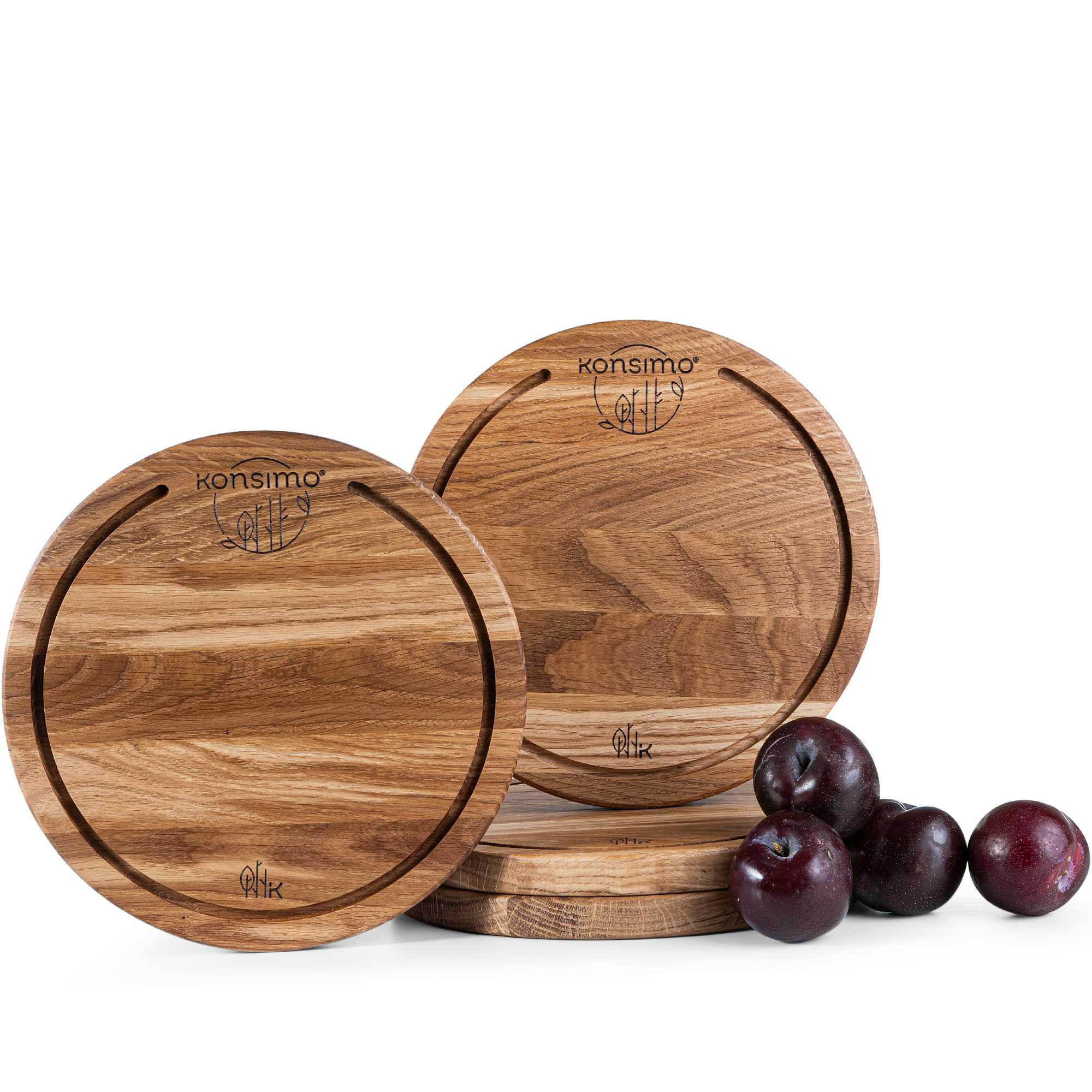 SCHNEIDEBRETT Holz Eiche geölt LESTE 4-tlg - Eichefarben, Holz (25/25cm) - KONSIMO®