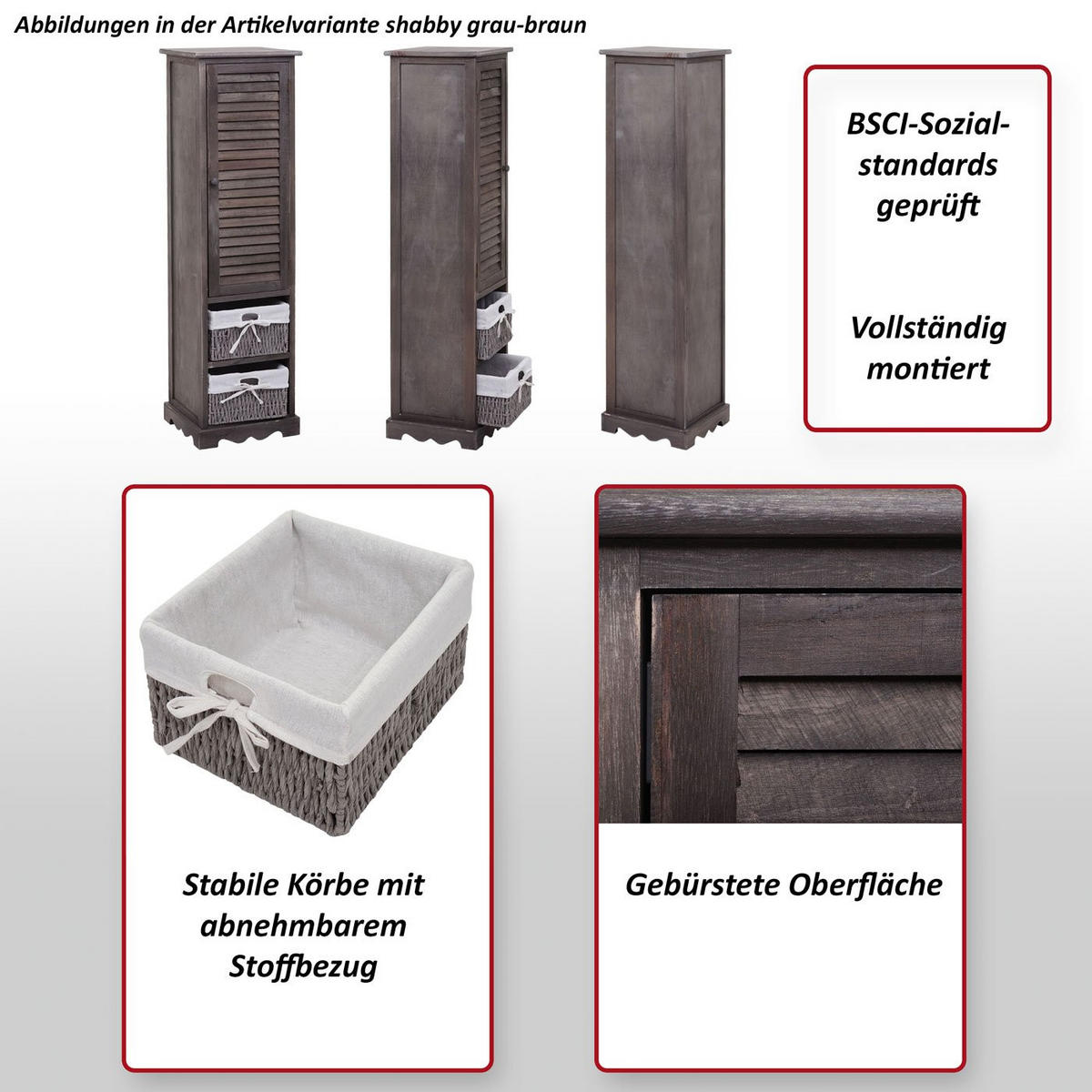 BADEZIMMERKOMMODE Weiß - Weiß, Holz (27/120/29cm) - MCW