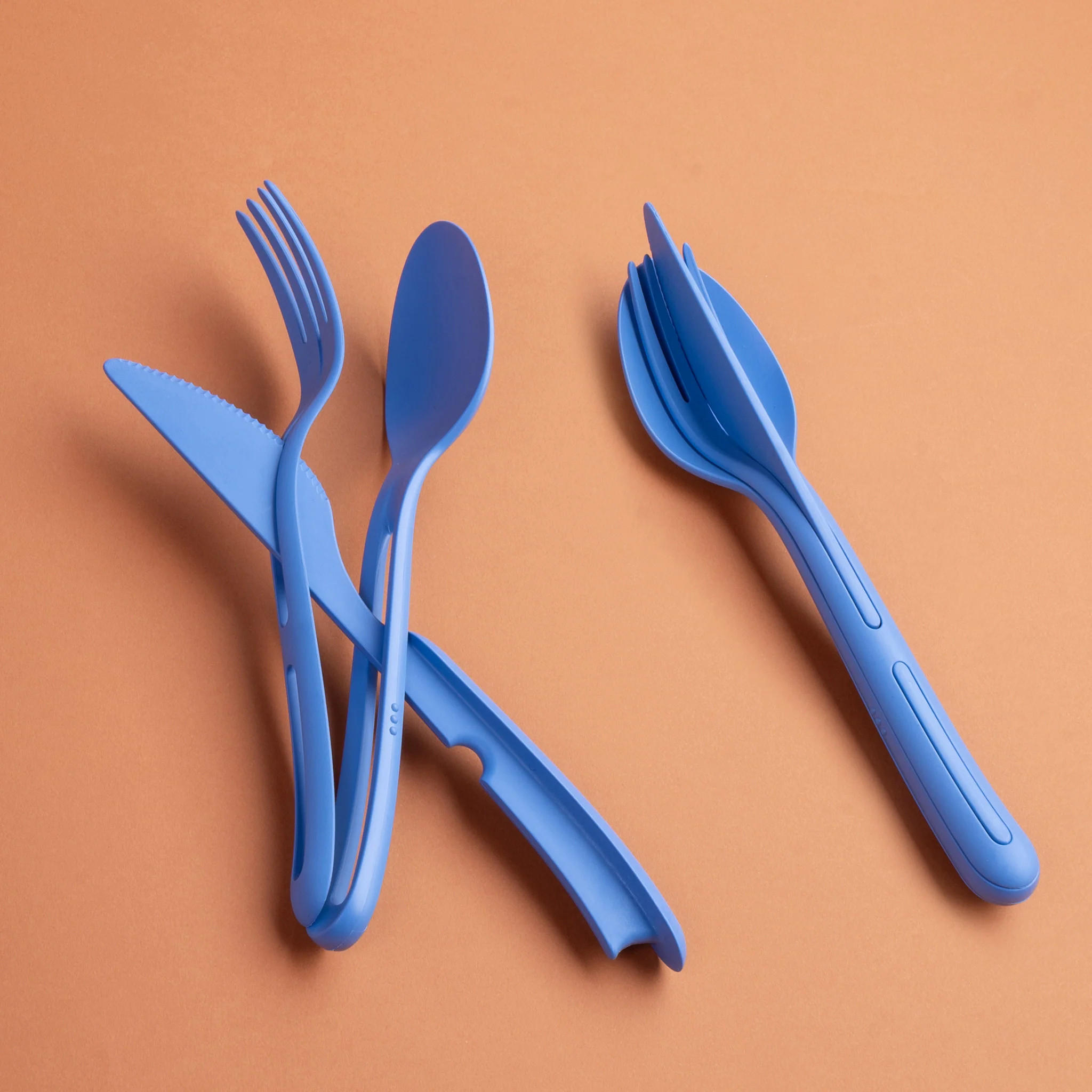 REISEBESTECK-SET Klikk - Blau, Kunststoff