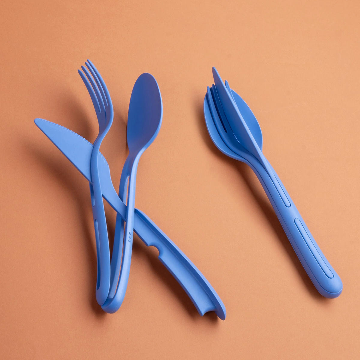 REISEBESTECK-SET Klikk - Blau, Kunststoff