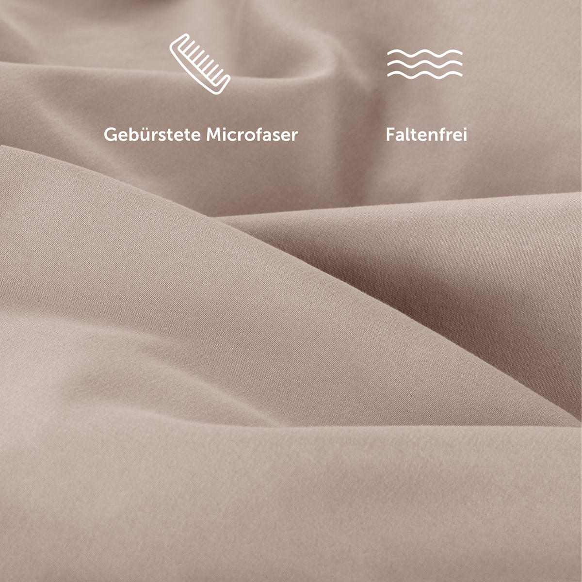 BETTWÄSCHE 3-teilig, 200/200 cm & 2x 40/80 cm, Taupe - Taupe, Textil (200/200cm) - Blumtal