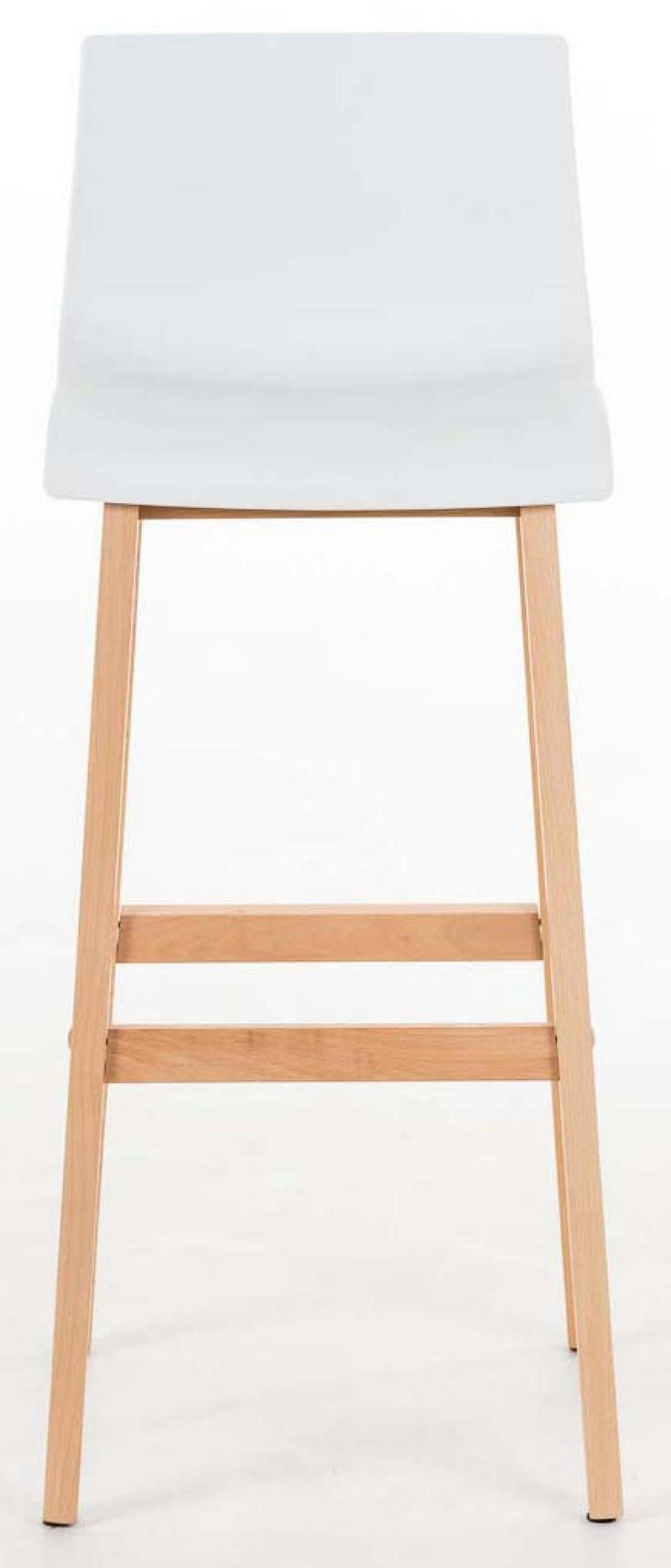 BARHOCKER 2er Set Holz weiß - Eukalyptusholzfarben/Weiß, Holz (41/101/46cm) - CLP