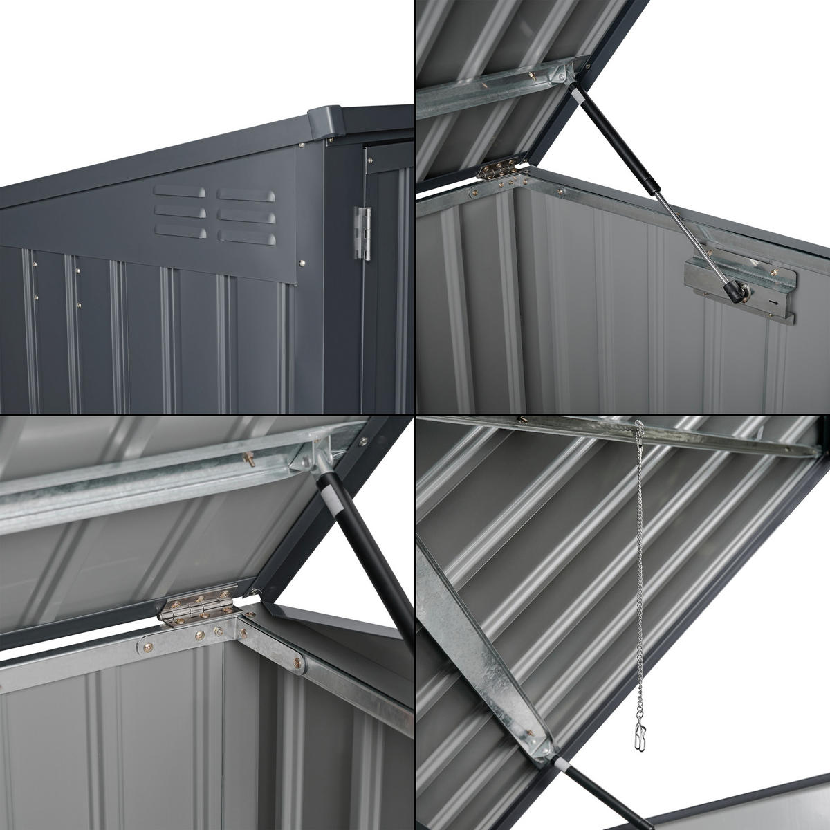 MÜLLTONNENBOX Grebin - Dunkelgrau, Metall (173/131/101cm) - [en.casa]