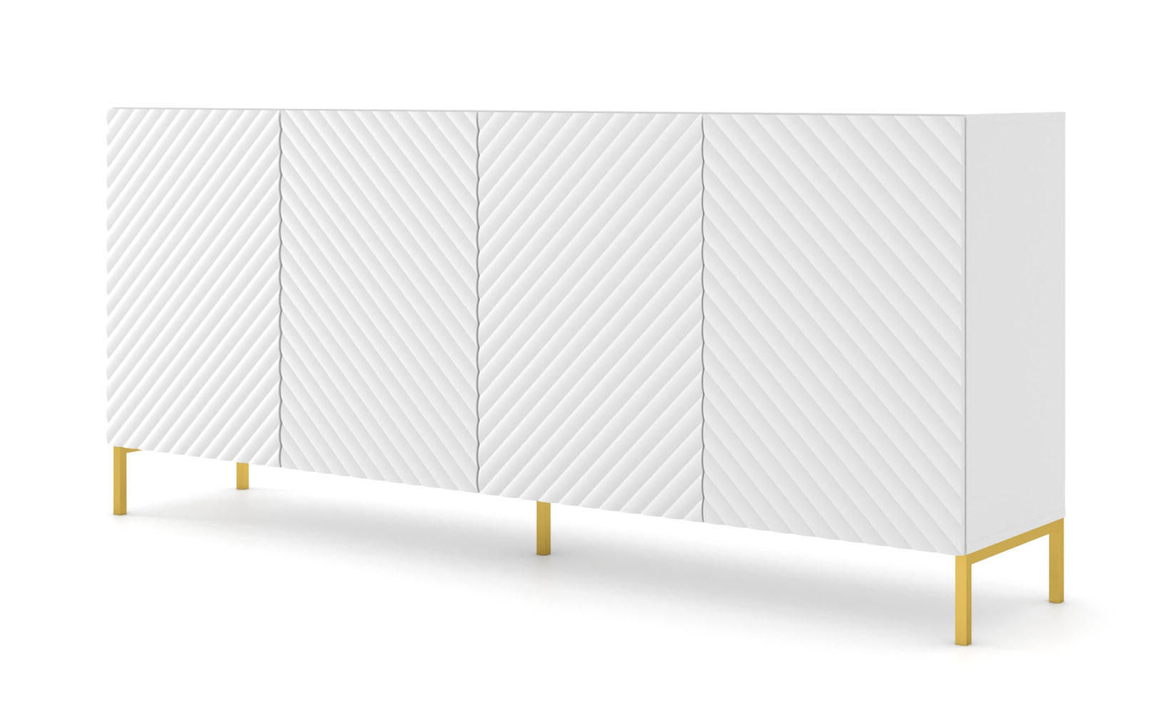 KOMMODE Weiß, Gold 200/87/42 - Weiß, Holzwerkstoff (200/87/42cm) - RAUMHIRSCH FURNITURE