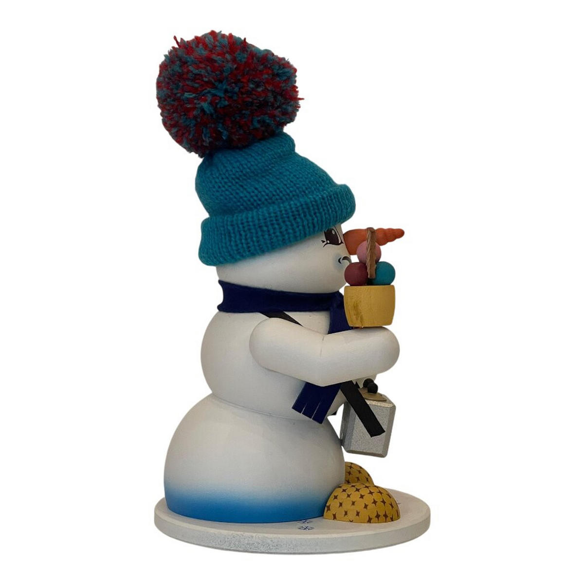 RAUCHFIGUR Schneemann Weiß Eisverkäufer 19 cm - Multicolor, Holz (15/19/0.1cm)
