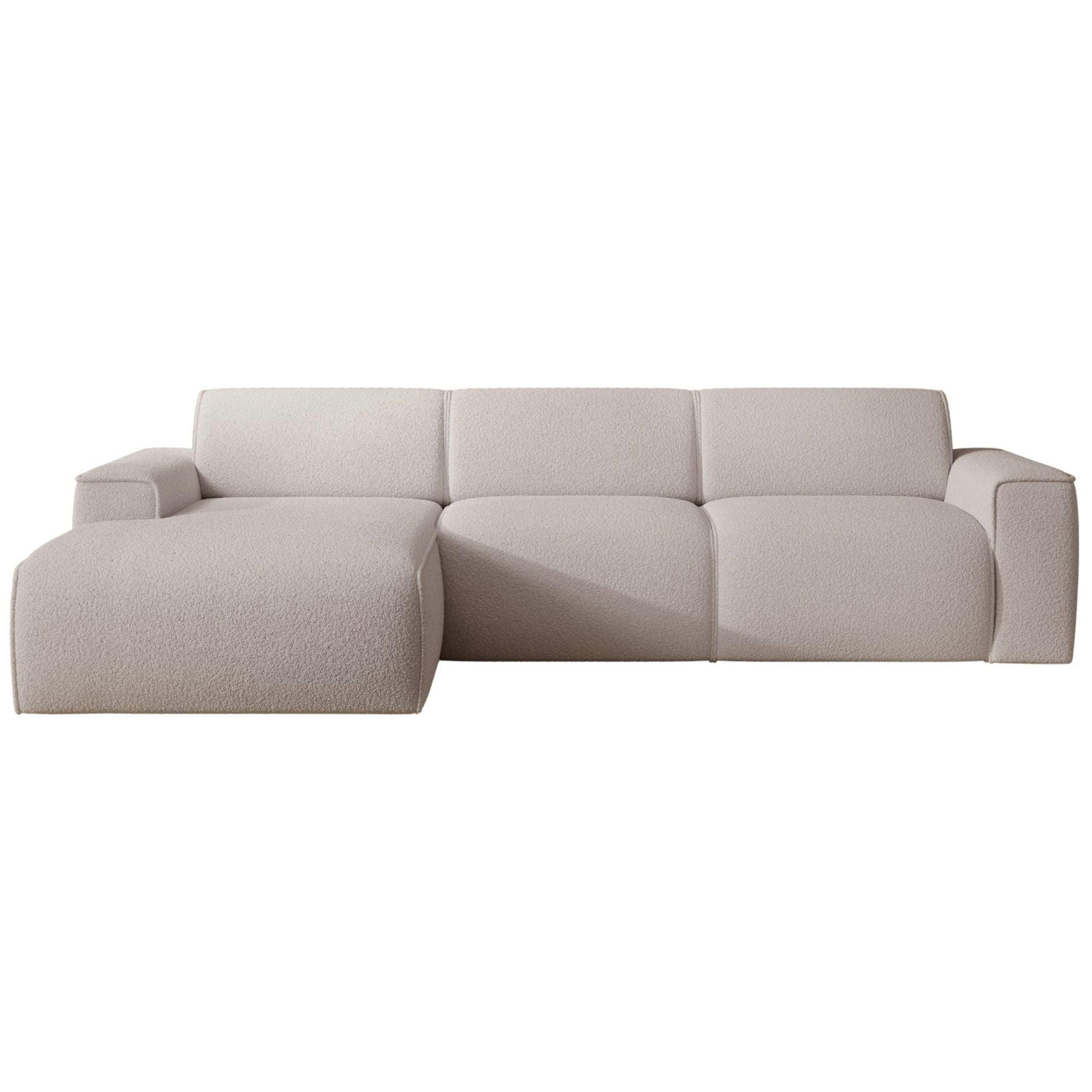 ECKSOFA Bouvi Hellbeige links - Ecru/Schwarz, Kunststoff/Textil (310/165cm) - Selsey