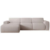 ECKSOFA Bouvi Hellbeige links - Ecru/Schwarz, Kunststoff/Textil (310/165cm) - Selsey