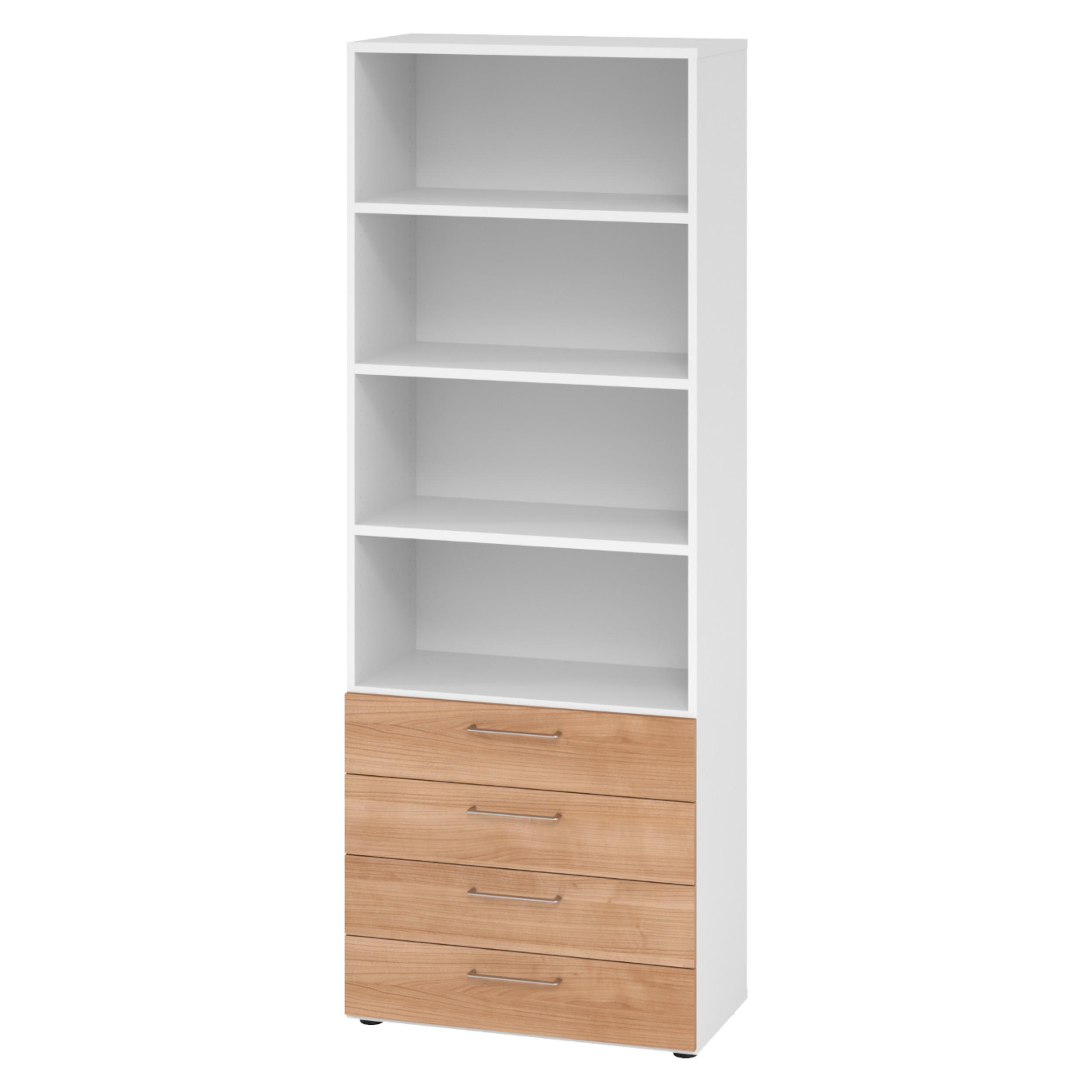 bümö Regal Weiß, Nussbaum 80x215.6x42 cm