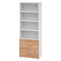 REGAL - 4 Schübe 42/80/215,6 cm in Weiß/Nussbaumfarben - Nussbaumfarben/Weiß, Holzwerkstoff (80/215.6/42cm) - bümö