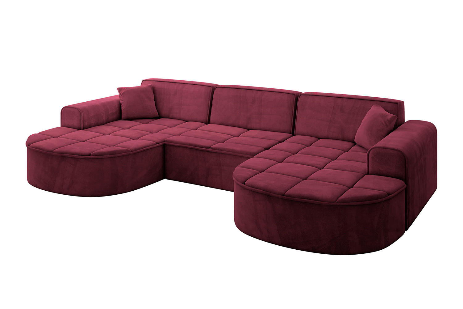 WOHNLANDSCHAFT TARO-U1 - 303x171x79,5 cm Bordeauxrot - Bordeaux, Holzwerkstoff/Textil (303/79.5/171cm) - ALTDECOR