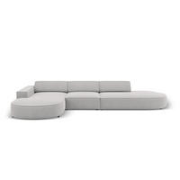ECKSOFA links Jodie aus strukturiertem Stoff hellgrau 4 Sitzplätze - Hellgrau, Textil (166/342cm) - Micadoni