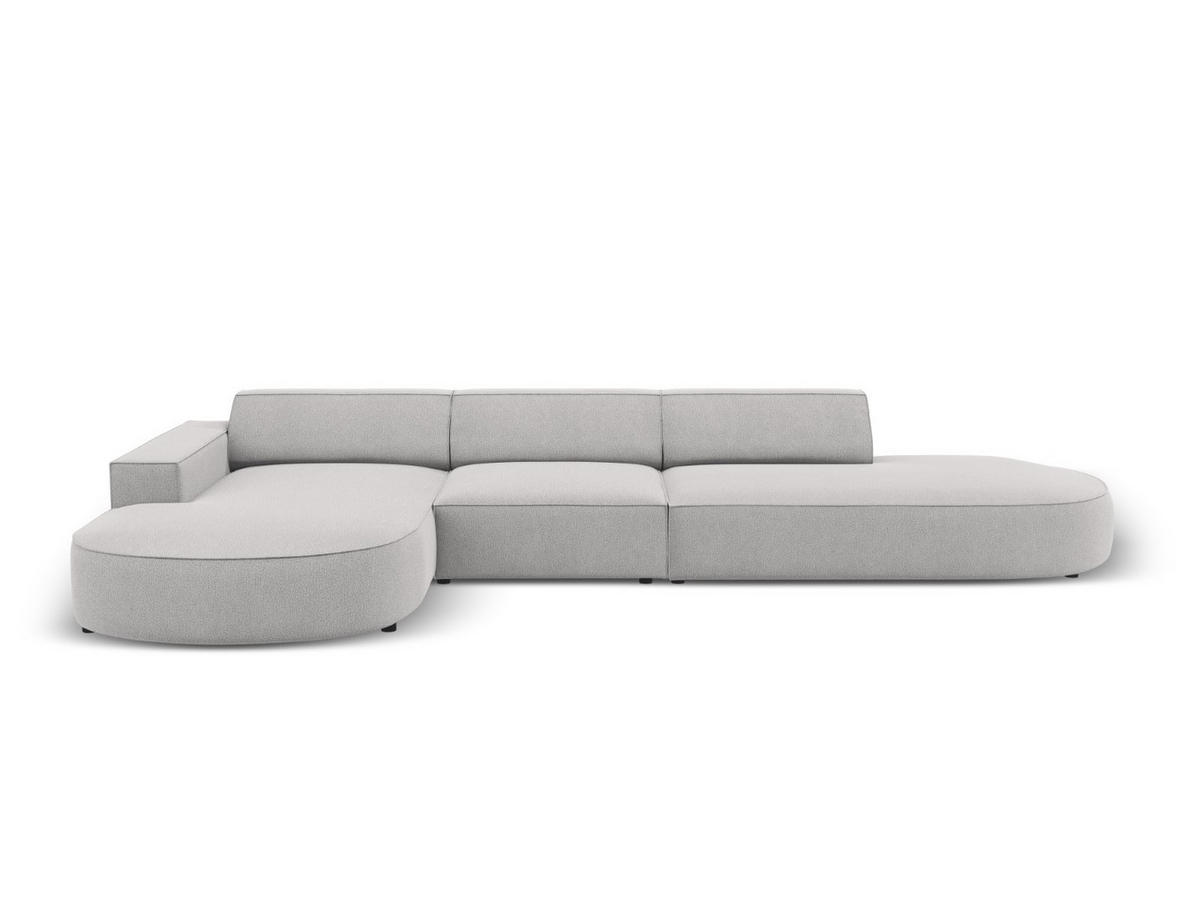 ECKSOFA links Jodie aus strukturiertem Stoff hellgrau 4 Sitzplätze - Hellgrau, Textil (166/342cm) - Micadoni
