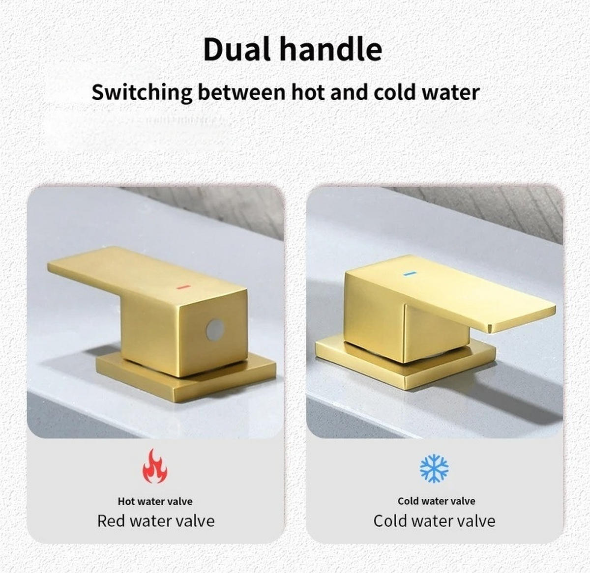 ARMATUR für Warm- und Kaltwasser – Gold – Vollkupfer-Konstruktion - Platinfarben, Metall (35/8.5/28cm)