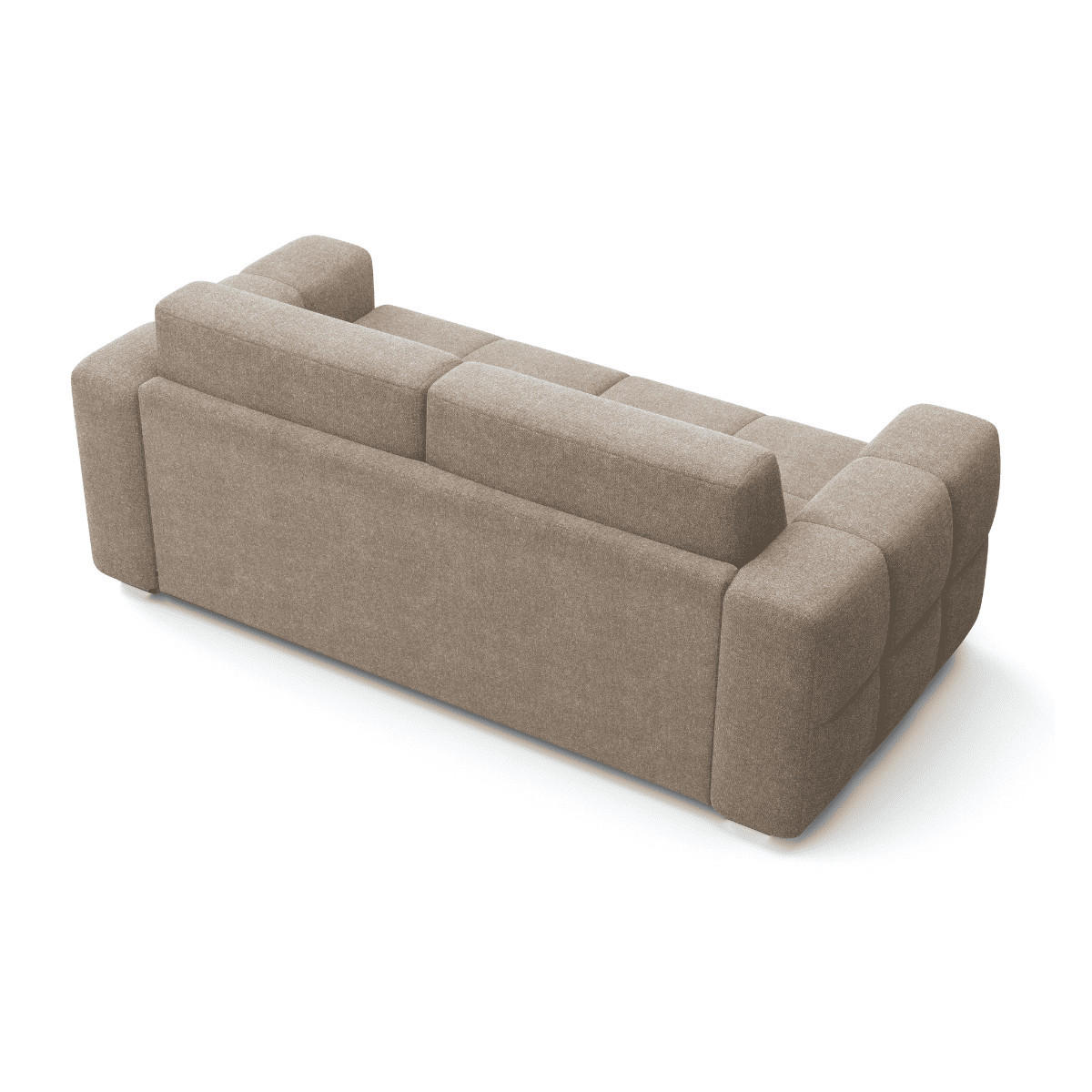 SCHLAFSOFA 3-sitzer mit express-Öffnung in stoff cameron 207/102/84 cm - Braun, Textil (102/84/104cm) - Calicosy
