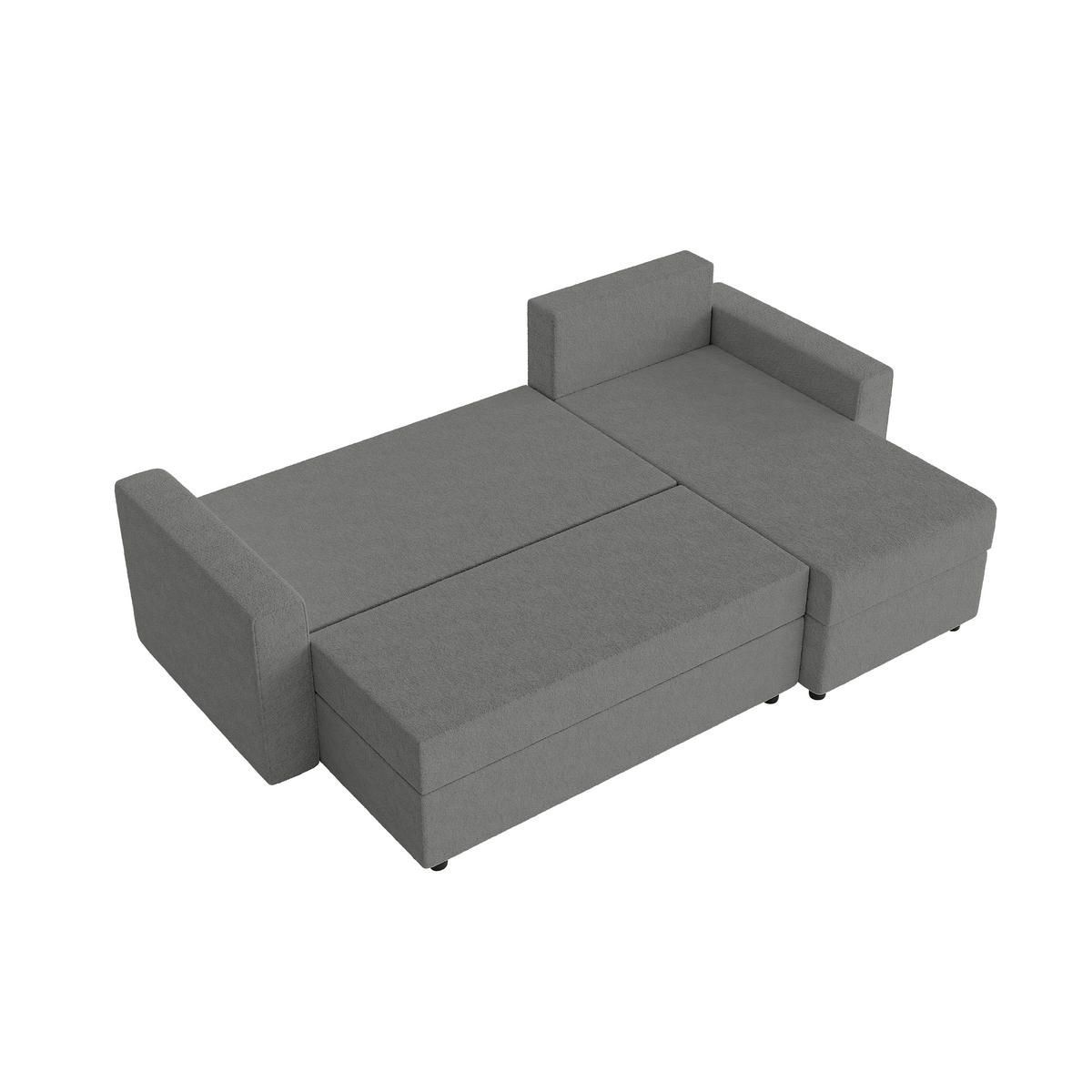 ECKSOFA Goka L mit Schlaffunktion, Graphit - Graphitfarben, Textil (230/146cm) - Fedve