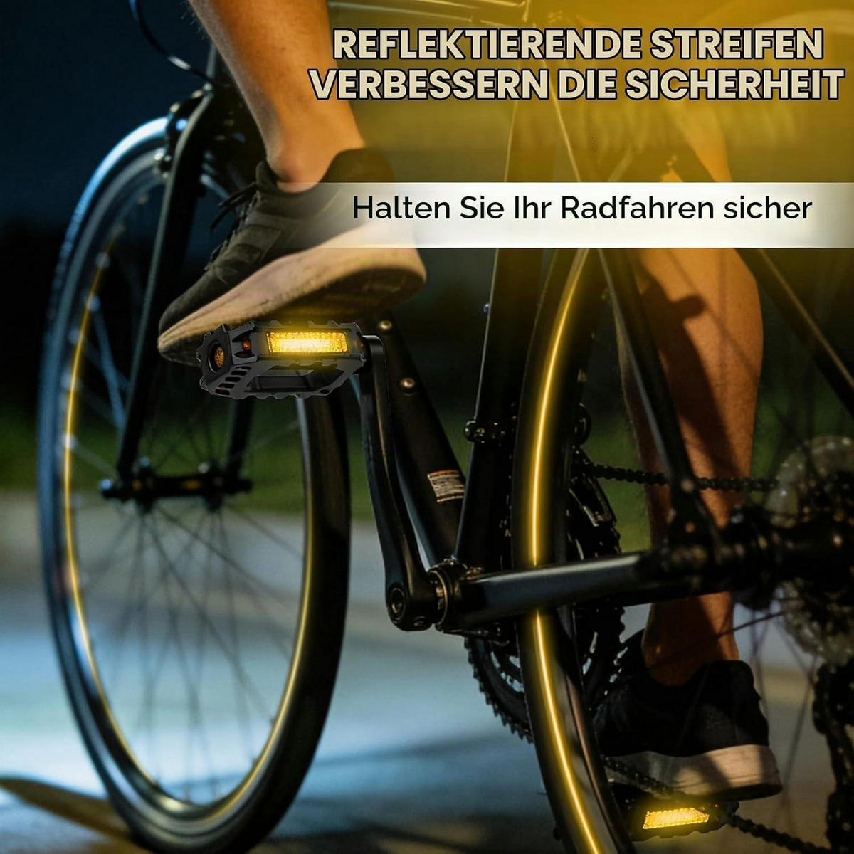 FAHRRADPEDALE Klappbar mit Reflektoren 9/16 Zoll - Schwarz, Kunststoff (7/3.2/12.3cm)