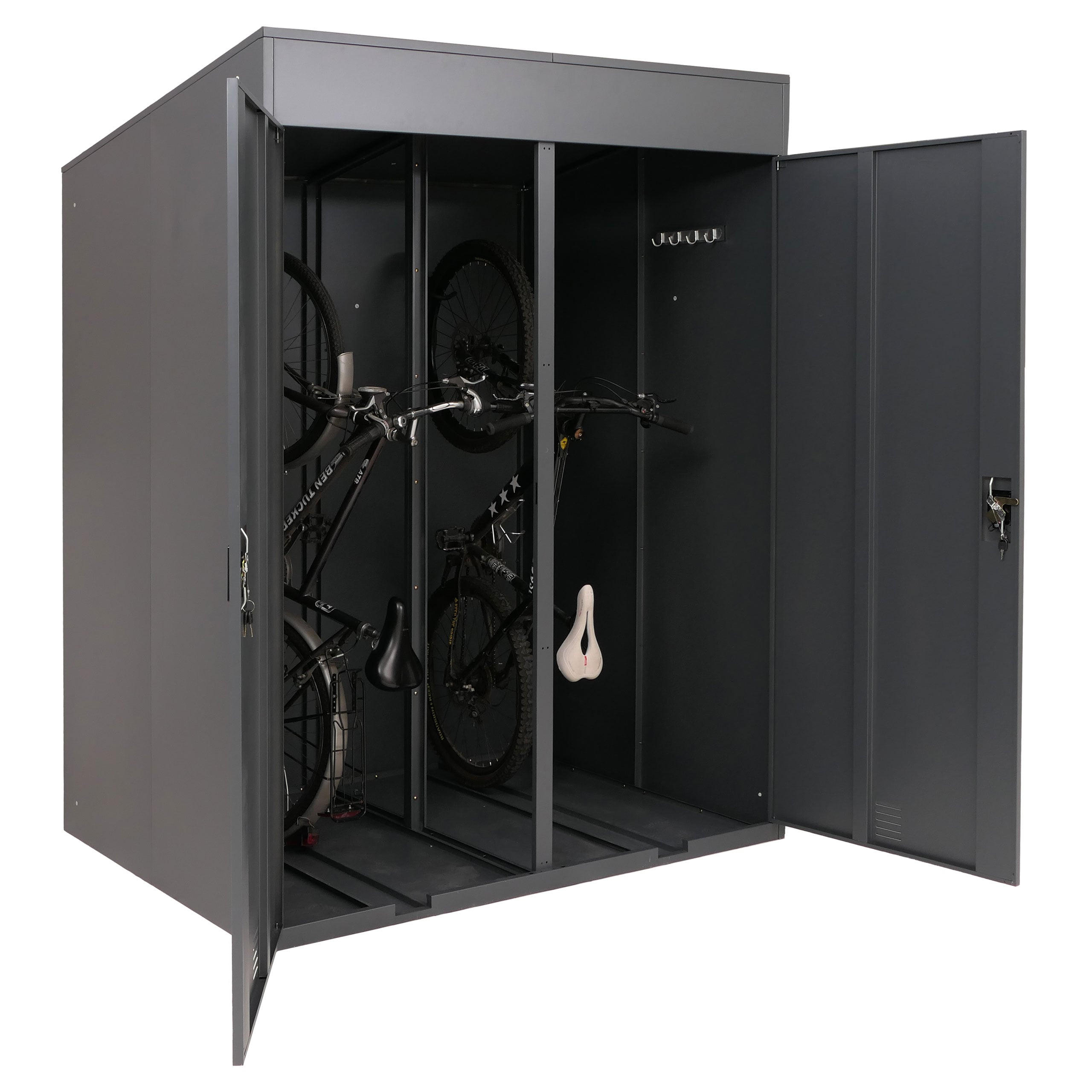 FAHRRADGARAGE 2er 213x158x125cm Anthrazit - Anthrazit, Metall (158/213/125cm) - PROREGAL