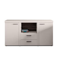 SIDEBOARD Spacoro 2F2S Beige Matt 156,4/82/40,3 cm – Schubladenschrank Kommode Modern - Beige, Holzwerkstoff/Kunststoff (156/82/40cm) - AX Living