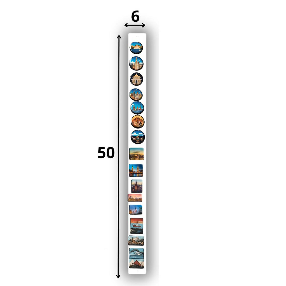 MAGNETTAFEL x3 Weiß 50x6 cm - Weiß, Metall (6/50/0.7cm) - ANWICAR
