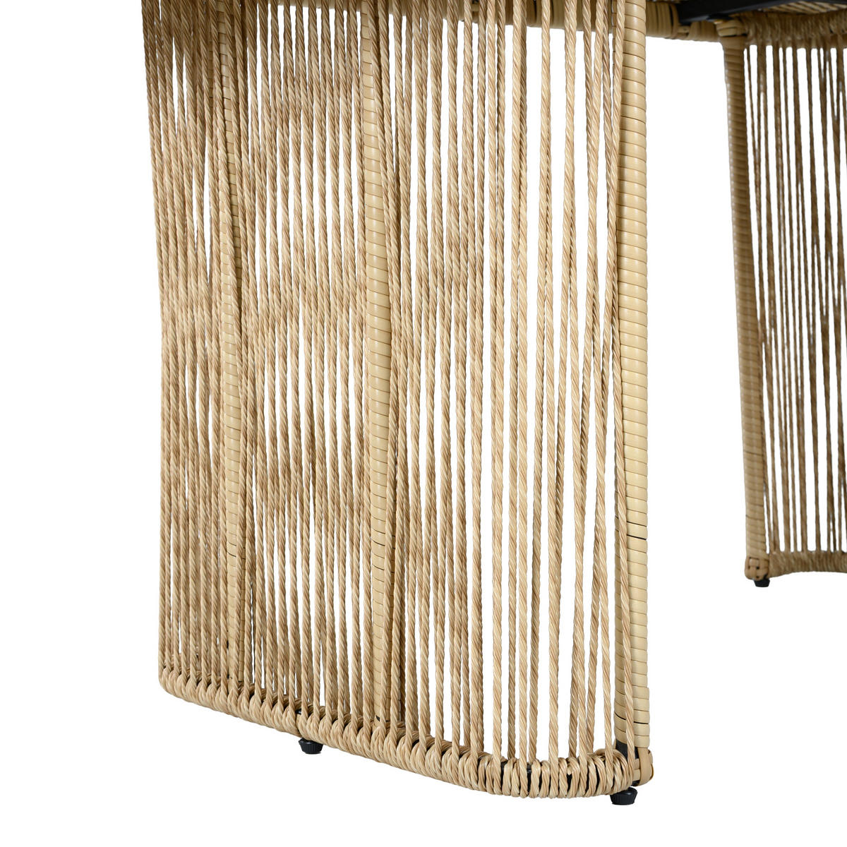 GARTENMÖBELSET Rattan Beige Schwarz 5-tlg. - Beige, Metall - ComfortXL