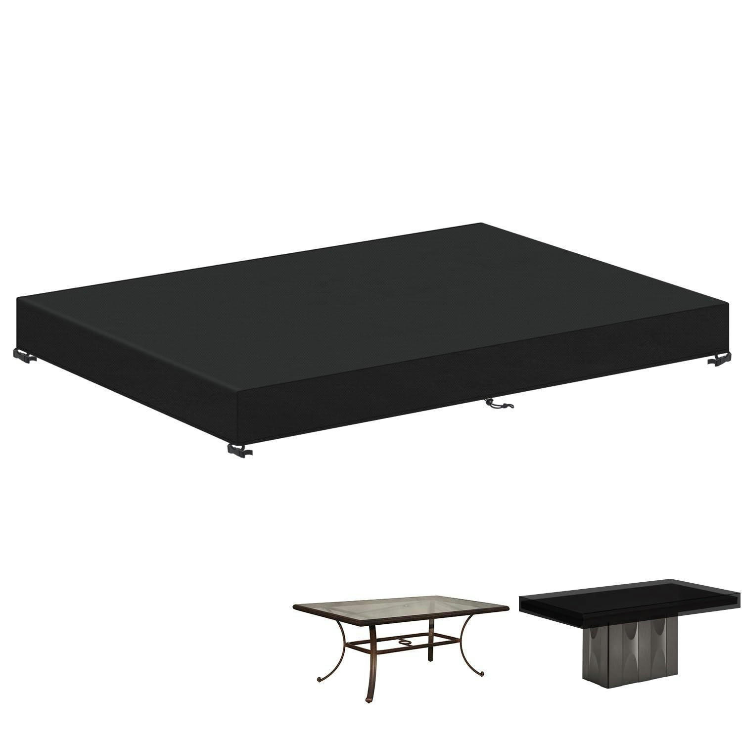GARTENTISCH Abdeckung Rechteckig 200 x 100 x 15 cm - Schwarz, Kunststoff (100/15/200cm)
