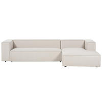 3-SITZER-ECKSOFA hellbeige rechtsseitig Vernon - Beige, Textil (330/178cm) - Beliani