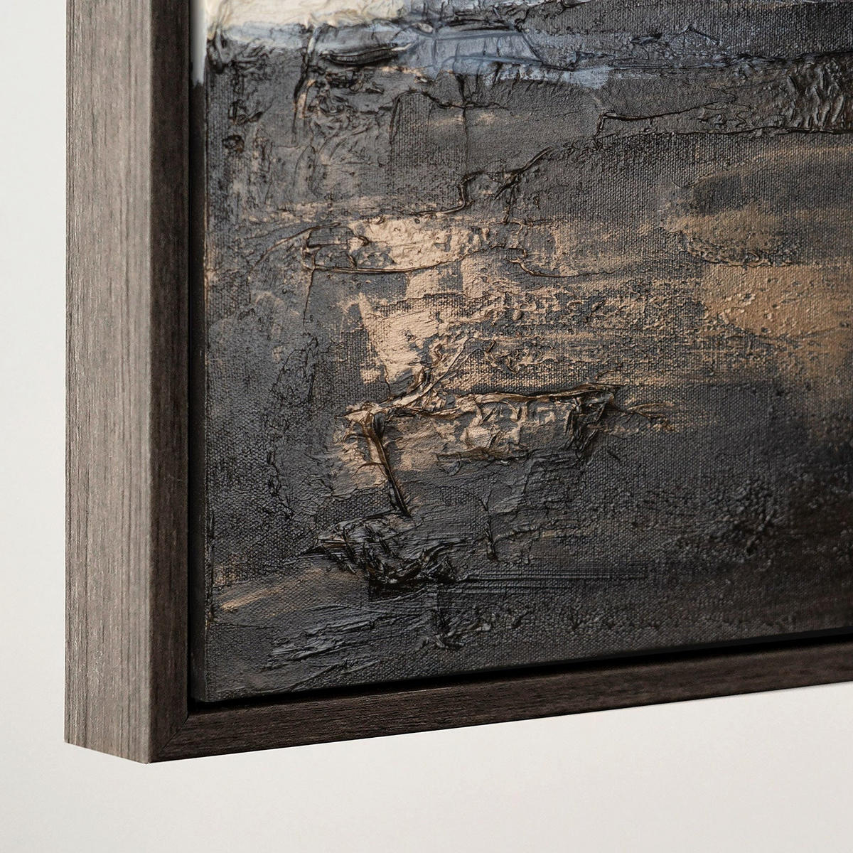 GEMÄLDE Geometrische Farben Schattenfugenrahmen Grau 60x40 cm - Grau, Holz (60/40cm) - YS-art gallery