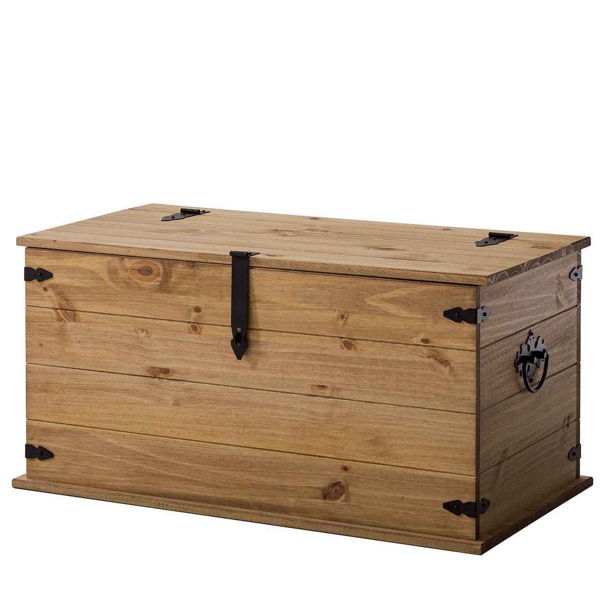 MASSIVHOLZTRUHE - Kiefer massiv - Kieferfarben, Holz (91/47/50cm) - home24