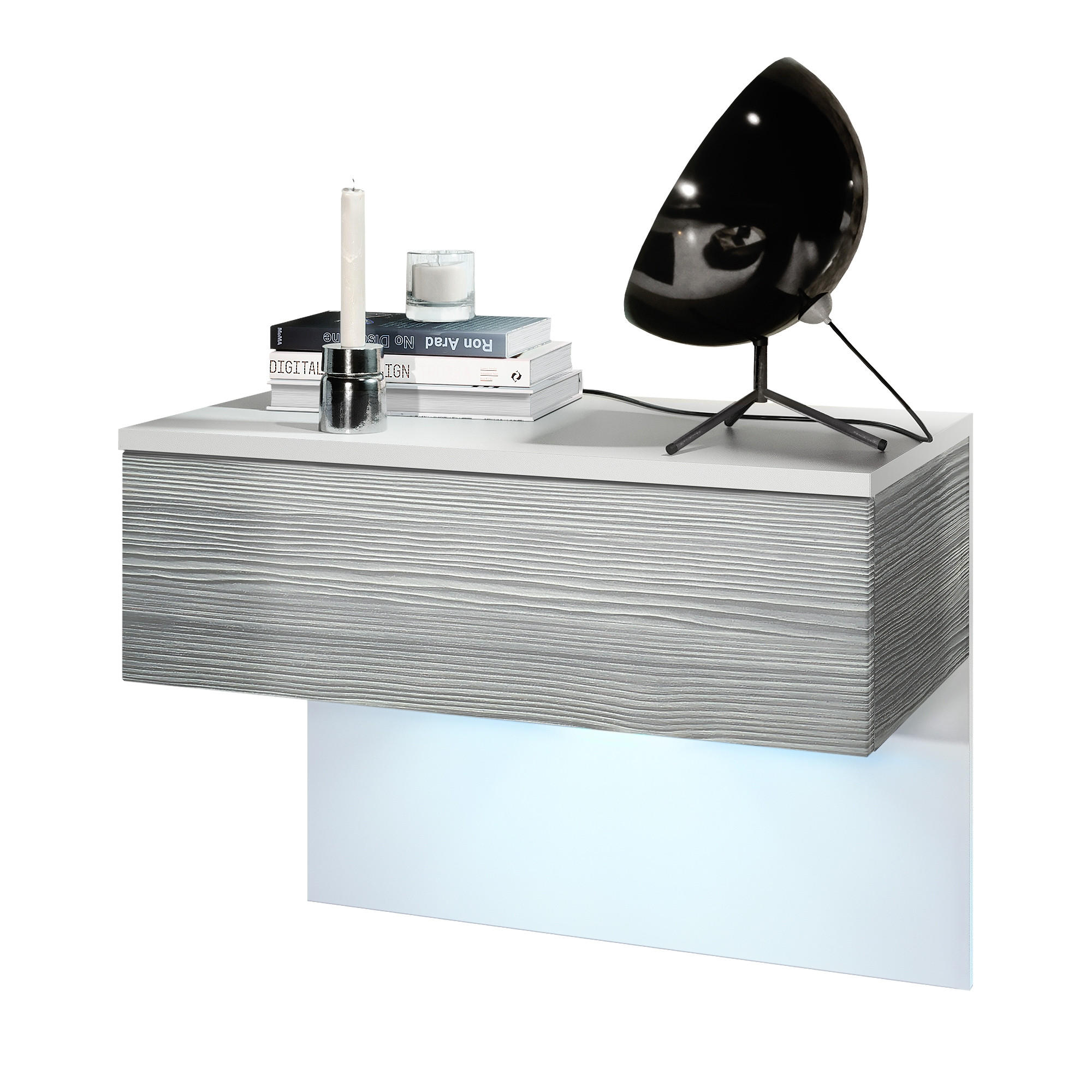 Vladon Nachttisch Anthrazit 60x46x35 cm